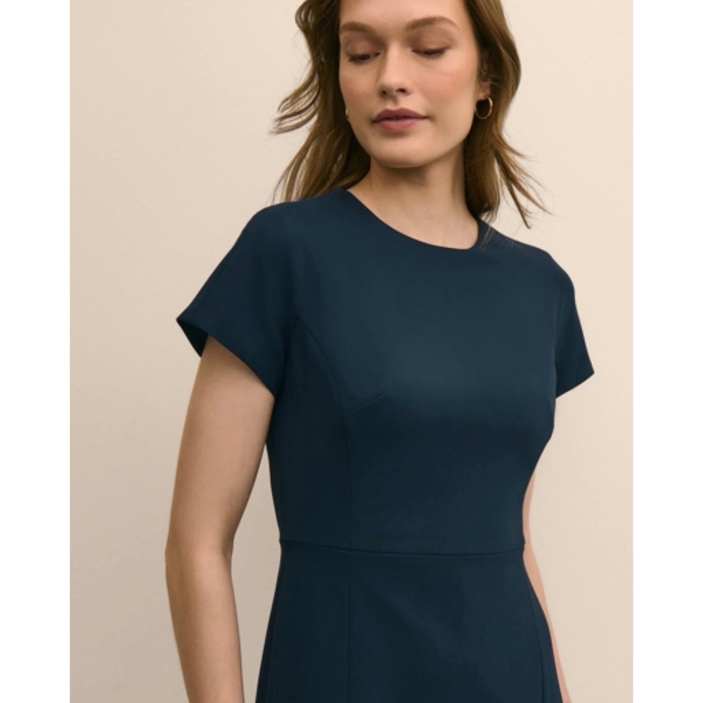 Brooks Brothers Red Fleece Navy Blue Fit and Flare‎ Short Sleeve Dress Size 6